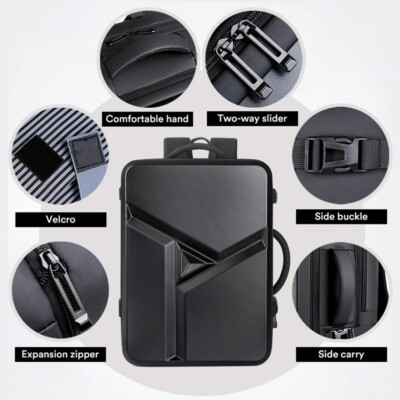 affordable pu mini backpack Small Backpack Purse for Women PU Leather Women's Versatile 3 in 1 Fashion Handbag Black 10.2''×9.1''×4.7'' main image 0