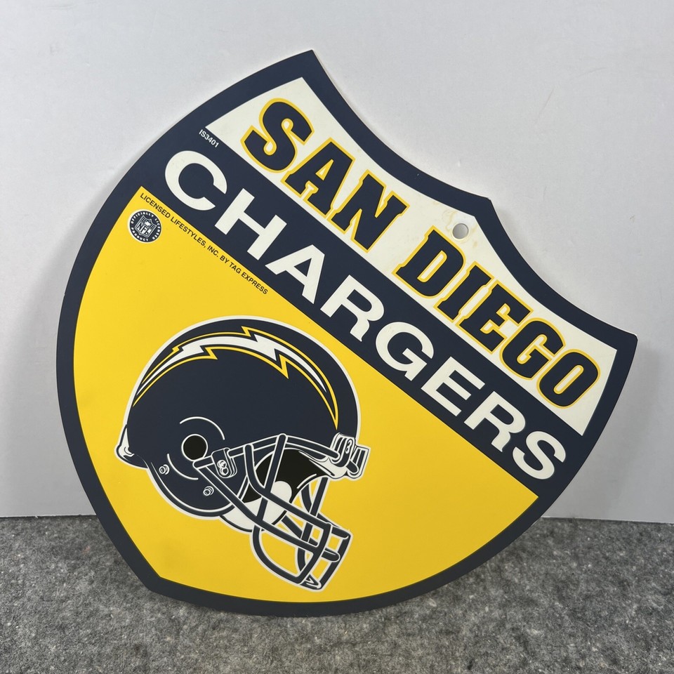 NFL SAN DIEGO CHARGERS TAG EXPRESS PLASTIC SHIELD SIGN SOUVENIR eBay