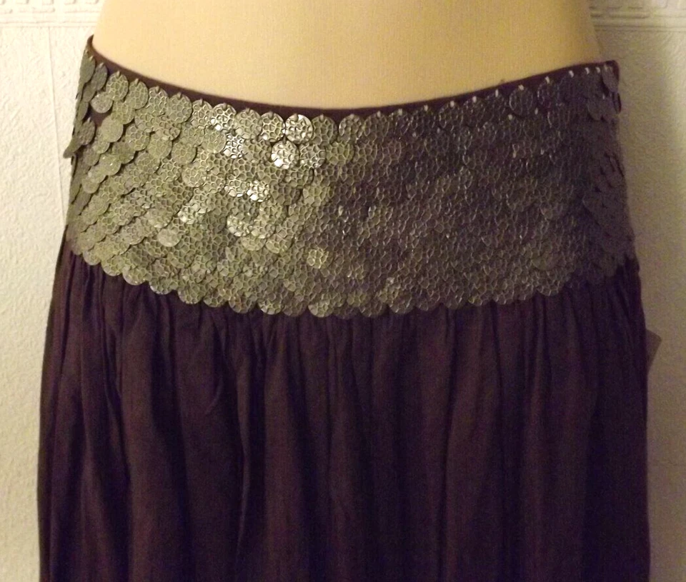 SIZE 10 WOMEN'S BROWN MEDIUM LENGTH 'MISS SHOP' SKIRT BNWT - image 2 of 2