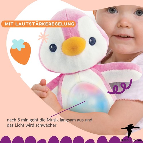 Pinguin Kuscheltier Einschlaftier Einschlafhilfe Nachtlicht Spieluhr Licht Musik - Bild 3 von 8