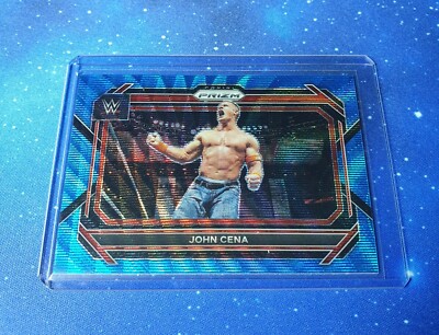 2023 Panini Prizm WWE Blue Wave Prizm John Cena #54