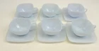 Charm Azurite Blue Cup & Saucer Set 6 Hocking Glass Square 1950's Vintage 12 pcs