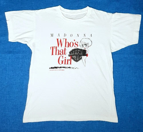 MADONNA WHO'S THAT GIRL TOUR PROMO T SHIRT VIDEO MOVIE WARNE 1980s vintage concert t-shirt, vintage, single stitch, B+ condition