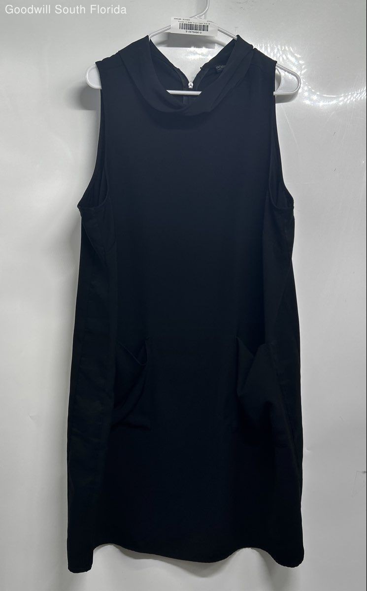 Forever 21 Womens Black Back Zip Cowl Neck Sleeveless Shift Dress Size 3X