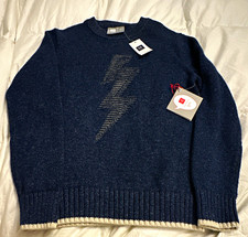 GapKids Boys Blue Graphic Print Crew Neck Cotton Knit Pullover Sweater Size M 8