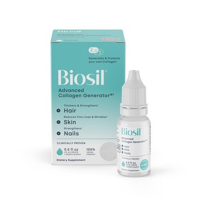 Biosil Collagen Booster Supplement - 0.5 fl oz Drops - Patented ch-OSA Activa...