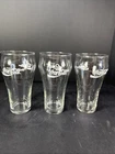 Set of 3 Vtg  Clear Glass Coca-Cola Collectable! Fountain Glasses