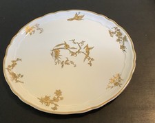 Bernardaud Limoges REINE ELIZABETH Gilt Birds 12.25 Round Chop/ Platter