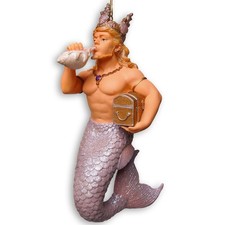 December Diamonds 2004 KING CONCH Merman Christmas Ornament retired gay