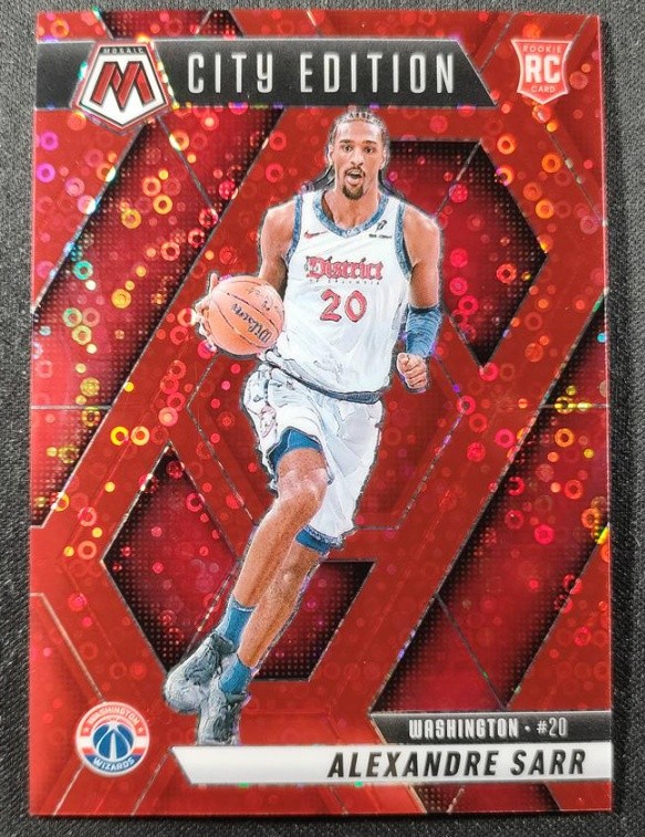 Alexandre Sarr 2024-25 Panini Mosaic City Edition Red Disco Prizm 87/99 RC #278
