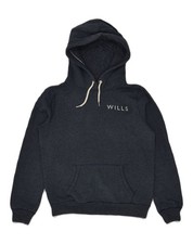 JACK WILLS Womens Hoodie Jumper UK 12 Medium Navy Blue Cotton AB34