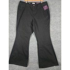 AVA VIV Black High Rise Flare Stretch Jeans Women's Size 22 Tummy Control