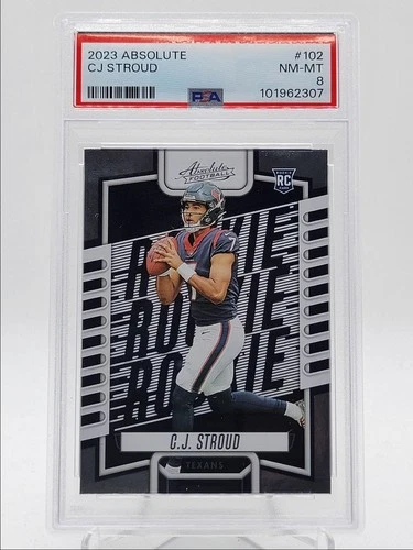 CJ STROUD 2023-24 ABSOLUTE ROOKIE FOOTBALL TEXANS RC PSA 8 Q4320