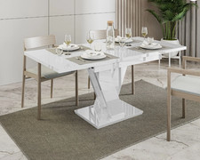 Extendable Dining Table 120-160 cm MASIV Modern Design Easy to Clean, Assembly