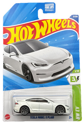 Hot Wheels 2025 HW EV 1/10 White Tesla Model S Plaid