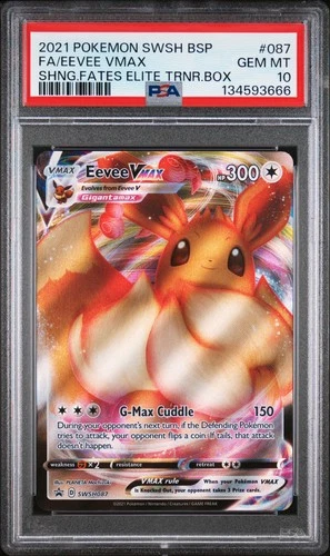 2021 POKEMON SWSH BLACK STAR PROMO #087 FULL ART/EEVEE VMAX PSA 10