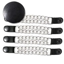 Spark Medallion Vest Extender Genuine Leather Braided 4 Inch Mla6016set-black