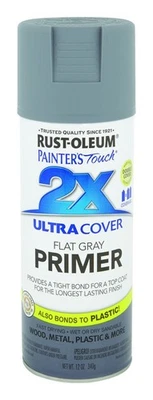 Rust-Oleum 249088 Painters Touch Flat Gray Primer Spray Paint 12 oz. (Pack of 6)