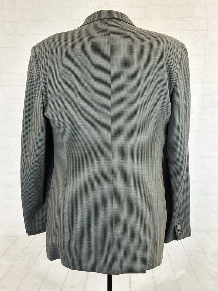Blazer Mani By Armani EE. UU. Para Hombre Gris Marrón Lana a Cuadros 42L Tres Botones Foto 4 de 4