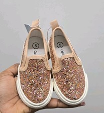 Cat Jack Madigan Toddler Rose Gold Slip-On Glitter Sneakers Size 5
