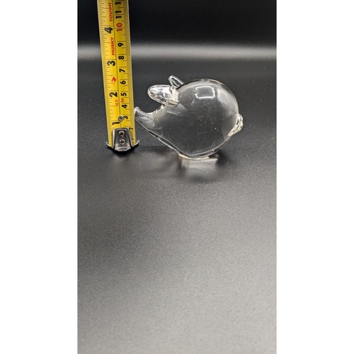 Clear Glass Pig Paperweight. Mouthblown 2.5" - Picture 7 of 7