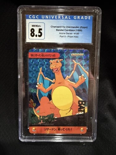 1997 Pokemon Bandai Carddass Prism Holo Charizard 06 CGC 8.5 Japanese