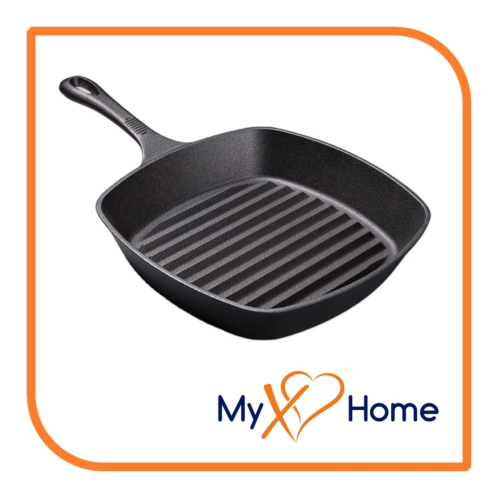 7" Square Cast Iron Grill Skillet with Handle (1 Skillet) by MyXOHome