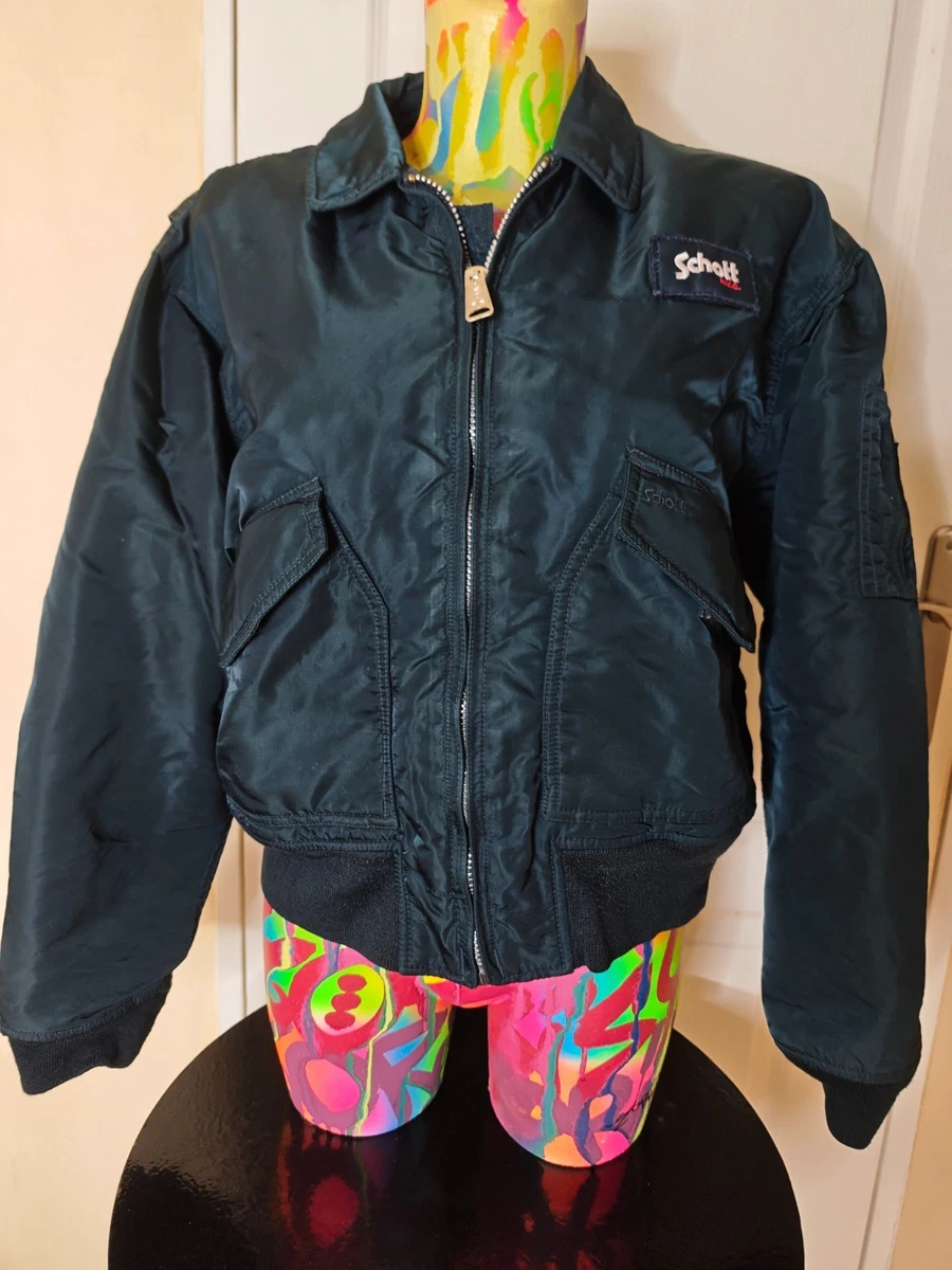 DE COLECCIÓN BOMBARDERO CORTO DE COLECCIÓN SCHOTT AZUL GASOLINA CWU-R (USAF), TALLA M/L