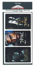 Lot of 3, 2PAC/Tupac 1-15/16" X 3-1/4" Stickers, 1 of Each Design, BRAND NEW
