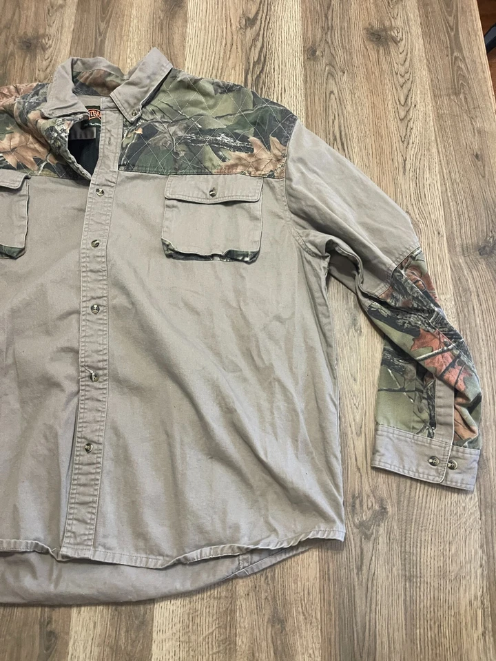Trail герб рубашка, мужской размер 3XL, коричневый зеленый, камуфляж, пуговицы, карманы - Изображение 4 из 4