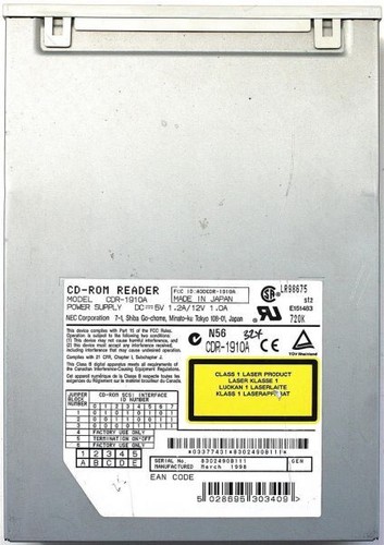 Nec cdr-1910a cd-rom reader, fcc id: a3dcdr-1910a made in japan - Picture 3 of 3