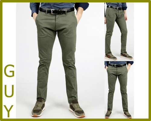 Guy pantaloni pantalone da uomo slim fit chino elasticizzati eleganti  invernali | eBay