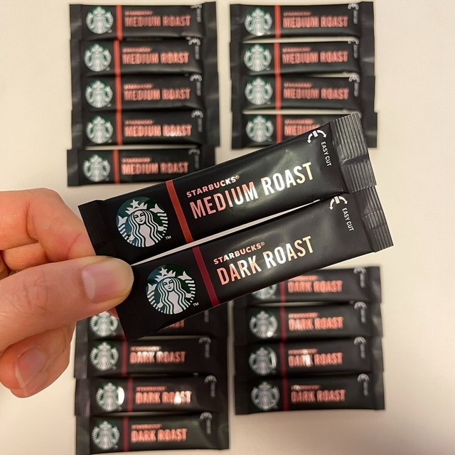 Starbucks Instant Coffee 10+10 Packets Dark and Medium Roast Arabica Gifts Korea