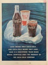 1960 Vintage Coca-Cola print ad. Coke Means Only Coca Cola