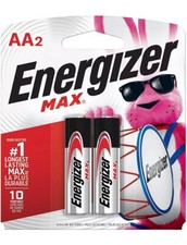 Energizer MAX AA Batteries 2 Pack , Double A Alkaline Batteries