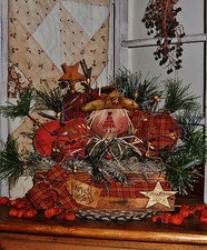 Primitive Patti's Ratties Scarecrow Pumpkin Harvest Ornies Paper Pattern 169