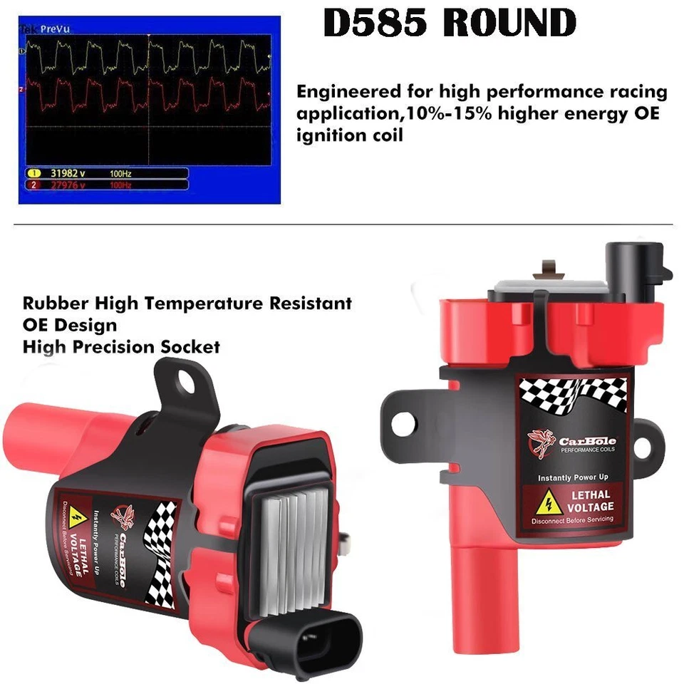 Круглые катушки зажигания для GMC Savana 1500/2500/3500 2003-2007 UF262 D585 + провода - Изображение 3 из 4