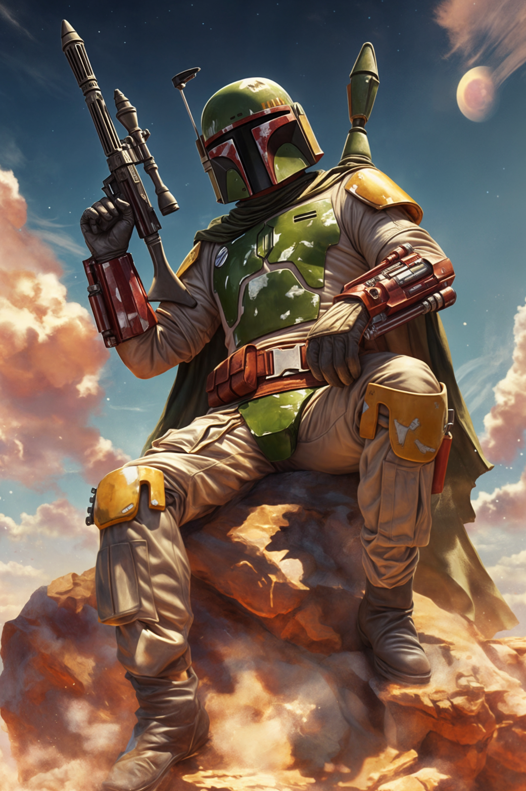 BOBA FETT Fine Art Print 13x19 Limited Edition 1 of 30 Star Wars Book of Bounty Hunters