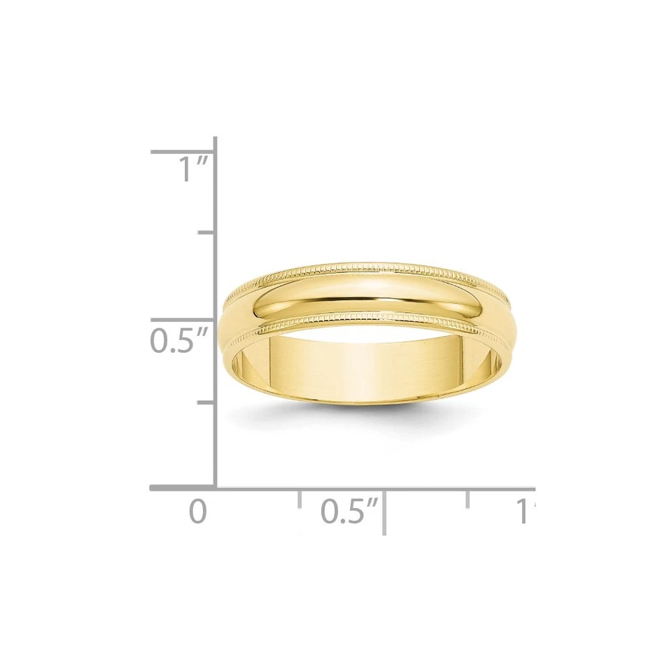 10k Yellow Gold 5mm Milgrain Half Round Wedding Band Ring for Women Size 6.5 - Image 4 of 4