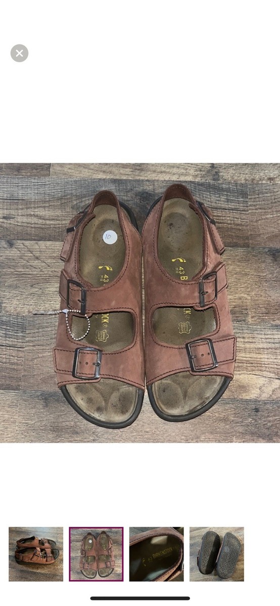 Birkenstock Milano Mens Brown Leather Slingback Strap  display picture 3
