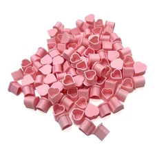 Heart Shaped Tattoo Ink Cups Caps Medium #13 100pcs Plastic Disposable (PINK)