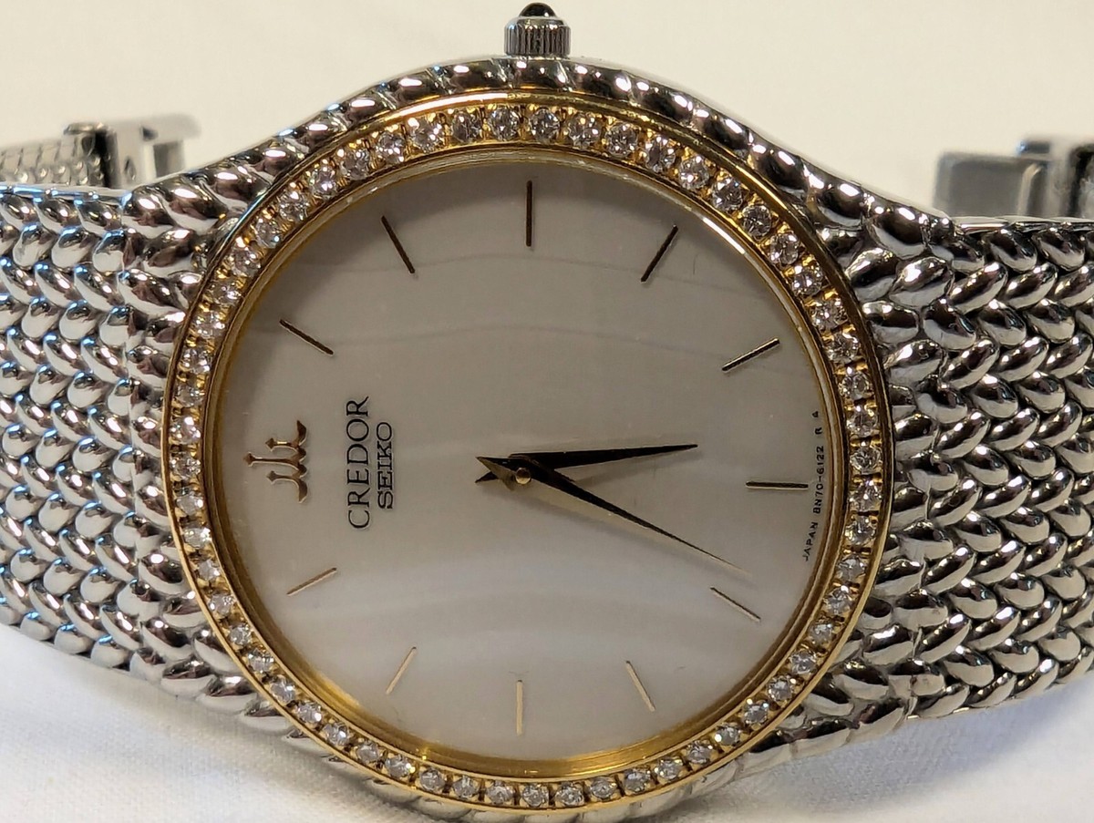 Men's Seiko Credor 8N70-6141 Diamond Bezel Yellow Gold 18k Men's Seiko Credor 8N70-6141 Diamond Bezel Yellow Gold 18k
