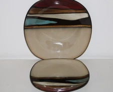 GIBSON ELITE ALTHEA RED TAN REPLACEMENT SALAD & DINNER PLATE