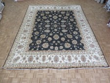 11'10 x 14'9 Hand Knotted Charcoal Black Oushak Oriental Rug Ushak G9439