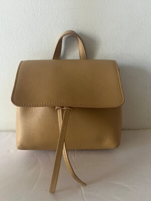 $498 MANSUR GAVRIEL MINI SOFT LADY DRAWSTRUBG TOP HANDLE LEATHER BAG