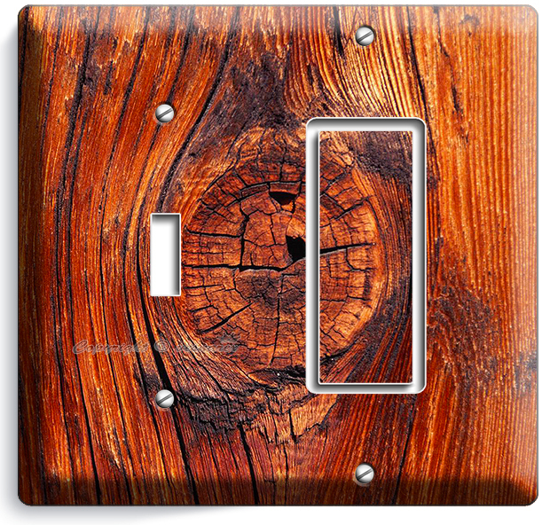 Rusty Brown 2 Gang Light Switch Plate Double Toggle Wall Plate Cover Decorative Electrical Switchplate Faceplate For Home Wall Panel Decor