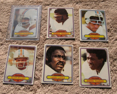 1980 Topps NFL Miami Dolphins 18 Cards Csonka Little Den Herder Newman Dennard