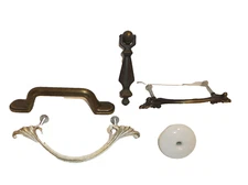 VINTAGE Lot of 5 ASSORTED DRAWER PULLS & KNOB Including 1 Teardrop pull drop