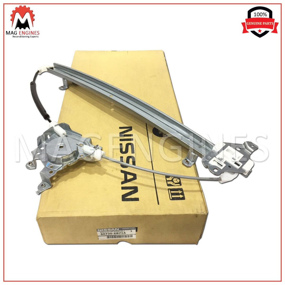 80720-EB71A GENUINE OEM REGULATOR ASSY-FRONT DOOR WINDOW,RH