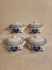 Ceramic Soup Crocks Lidded Country Kitchen Ceramic Set Of 4